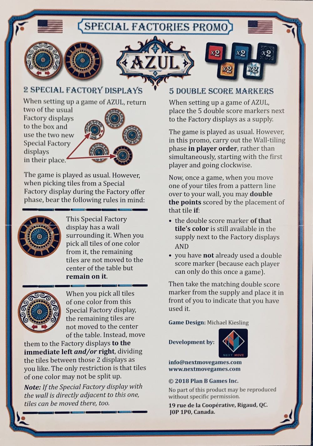 Azul: Special Factories Promo  (2-4) board game collectible - Main Image 2