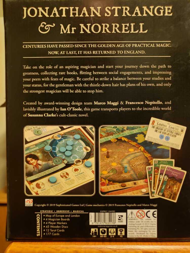Jonathan Strange & Mr Norrell: A Board Game Of English Magic  board game collectible [Barcode 9781472835178] - Main Image 2