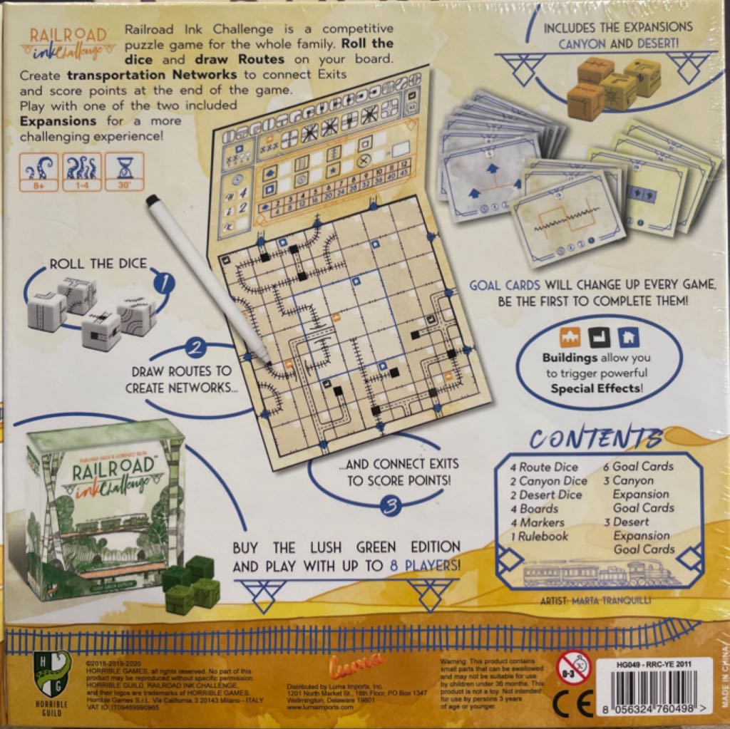 Railroad Ink Challenge - Shining Yellow Edition  (1-4) board game collectible [Barcode 8056324760498] - Main Image 2