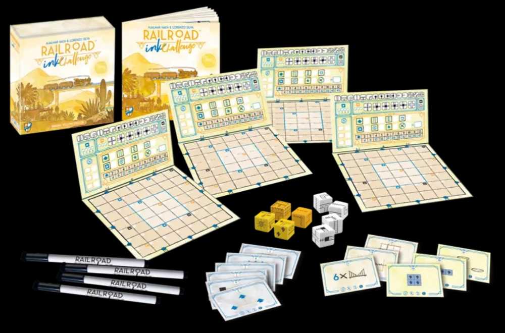 Railroad Ink Challenge - Shining Yellow Edition  (1-4) board game collectible [Barcode 8056324760498] - Main Image 4
