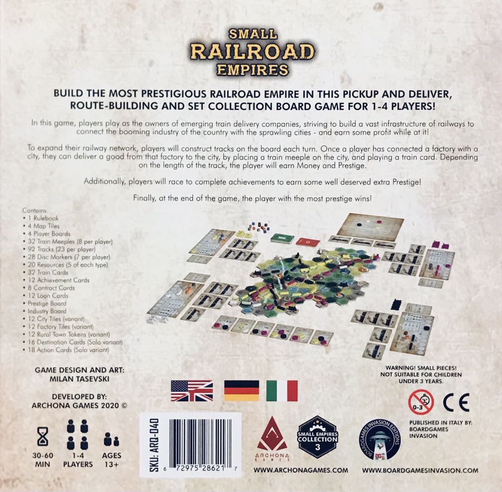 Small Railroad Empires  (1-4) board game collectible [Barcode 672975286217] - Main Image 2