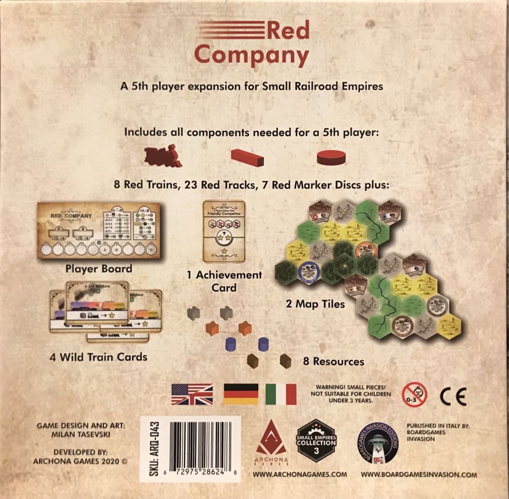 Small Railroad Empires: Red Company  (1-5) board game collectible [Barcode 672975286248] - Main Image 2
