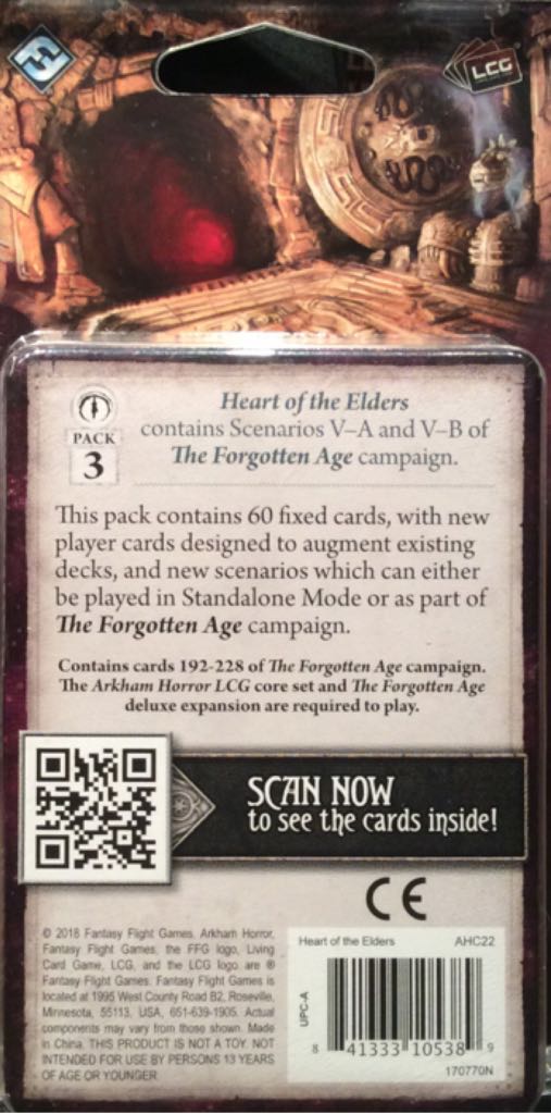 AH LCG: The Forgotten Age Pk3 Heart Of The Elders  board game collectible - Main Image 2