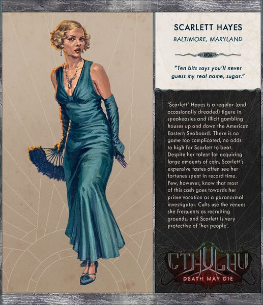 Cthulhu Death May Die: Scarlett Promo  (1 - 5) board game collectible [Barcode 889696009661] - Main Image 2
