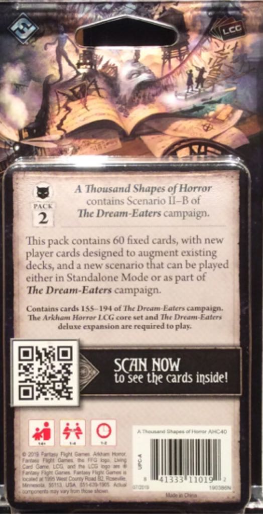 AH LCG: The Dream-Eaters Pk2 A Thousand Shapes Of Horror  board game collectible [Barcode 841333110192] - Main Image 2
