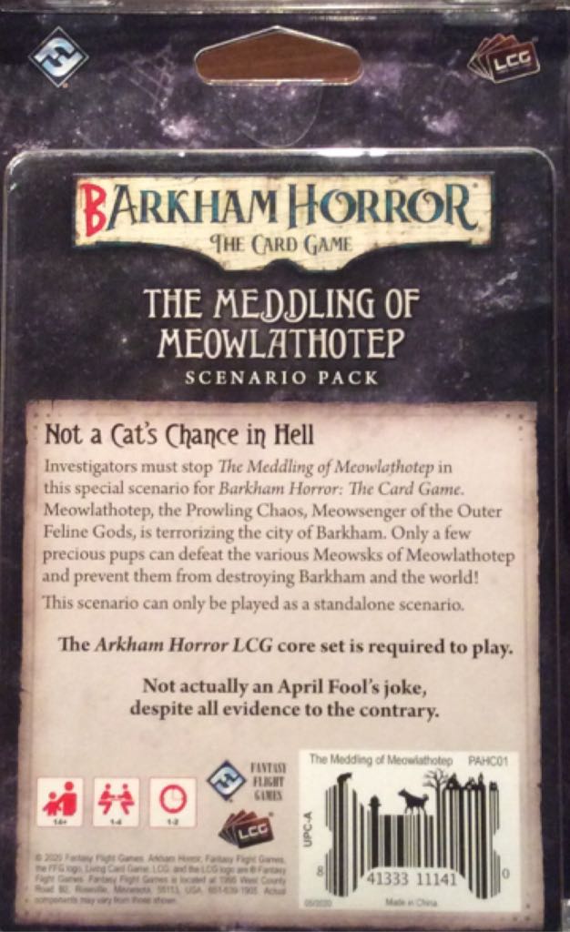 AH LCG: Base Set Scenario The Meddling Of Meowlathotep  board game collectible [Barcode 841333111410] - Main Image 2