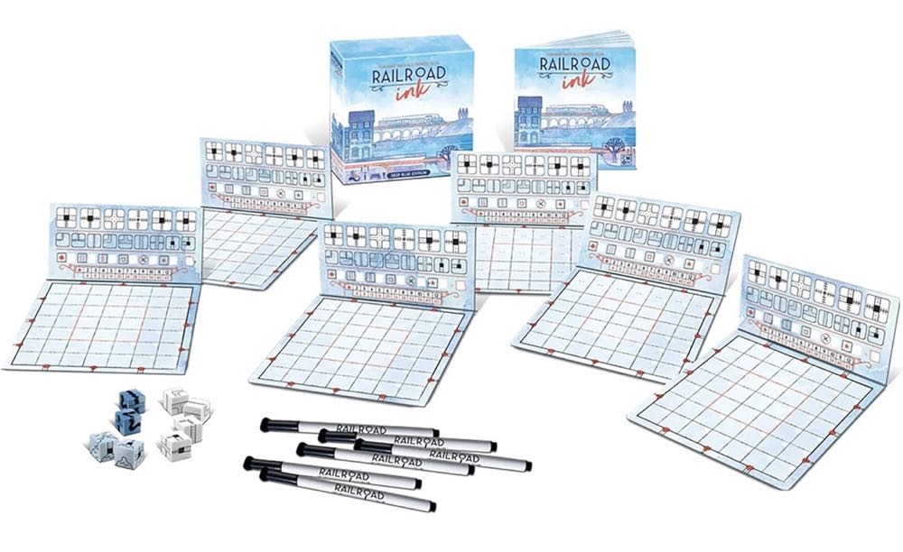 Railroad Ink: Deep Blue Edition  (1-6) board game collectible [Barcode 8056324760368] - Main Image 3