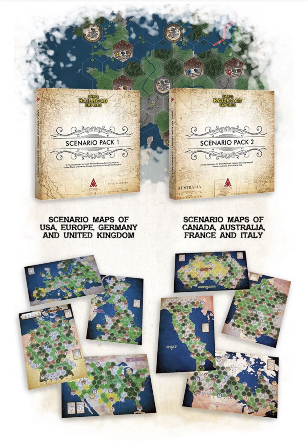 Small Railroad Empires: Scenario Pack 2  (1-5) board game collectible [Barcode 672975286231] - Main Image 3