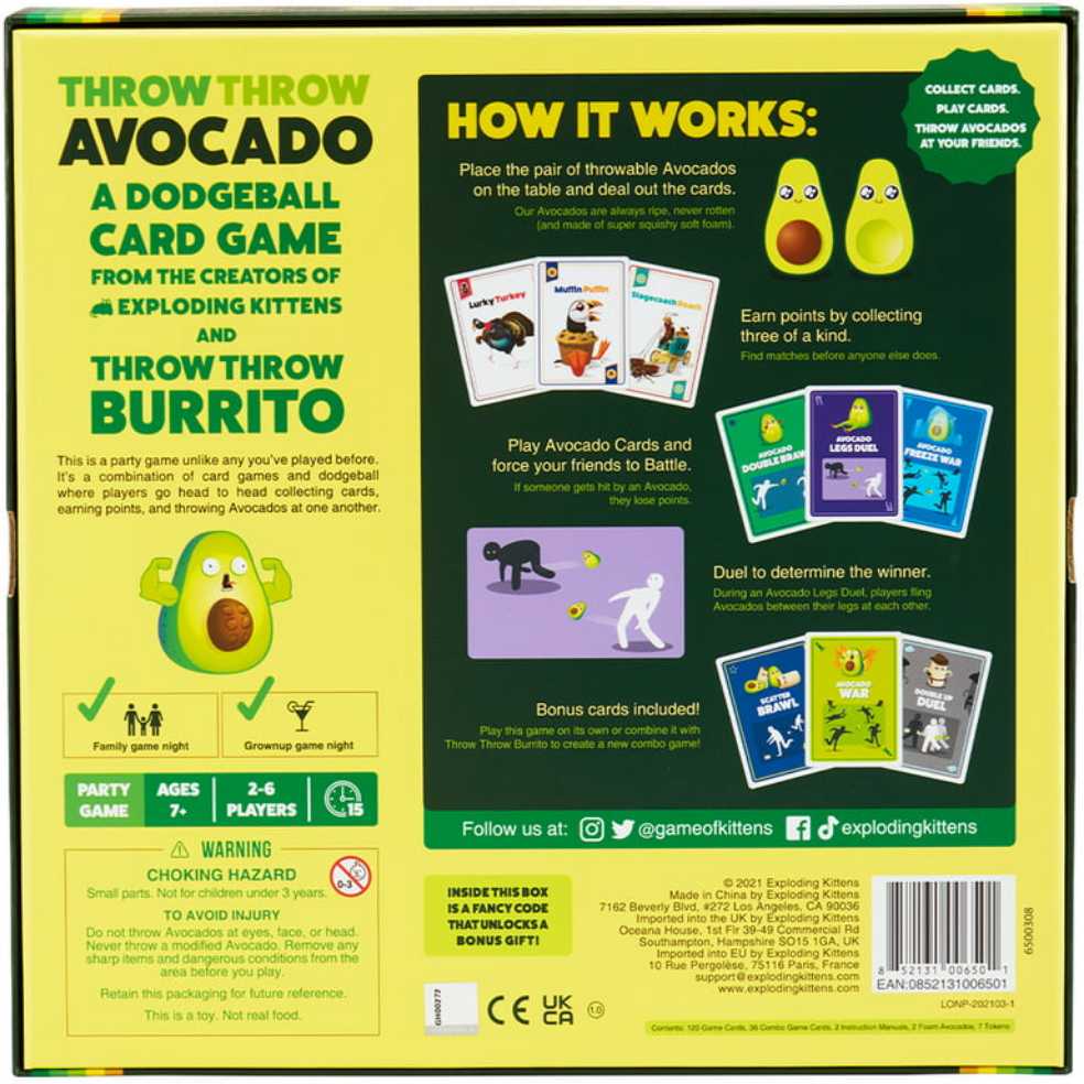Throw Throw Avocado  (2-6) board game collectible [Barcode 852131006501] - Main Image 2