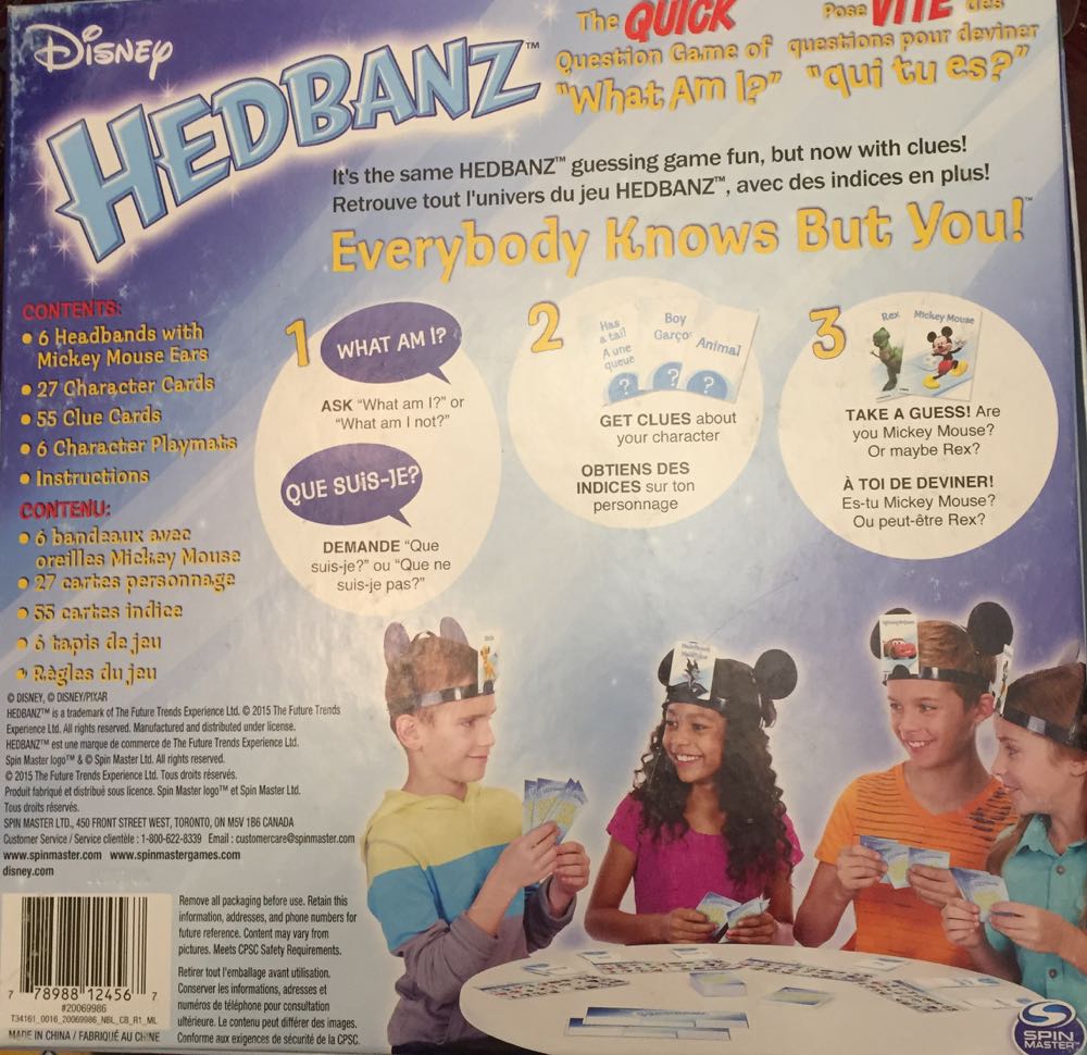 Hedbanz Disney  board game collectible [Barcode 778988124567] - Main Image 2