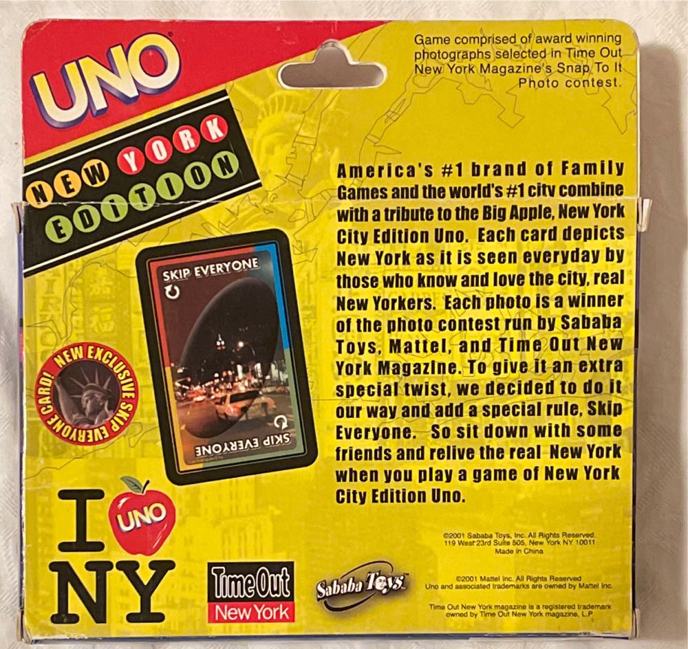 New York Edition Uno  board game collectible [Barcode 831614005019] - Main Image 2