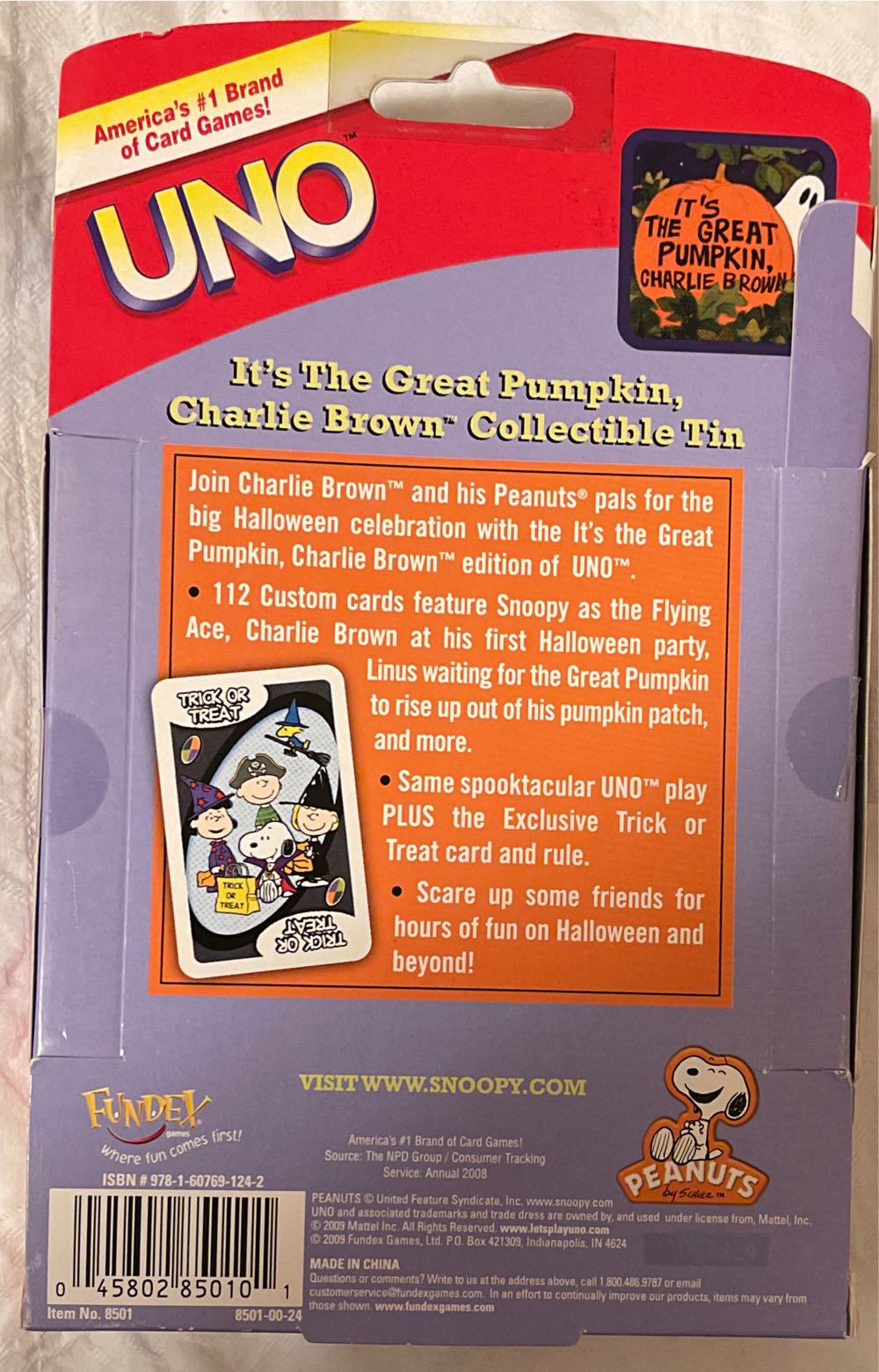 It’s The Great Pumpkin Charlie Brown Uno Edition  board game collectible [Barcode 045802850101] - Main Image 2