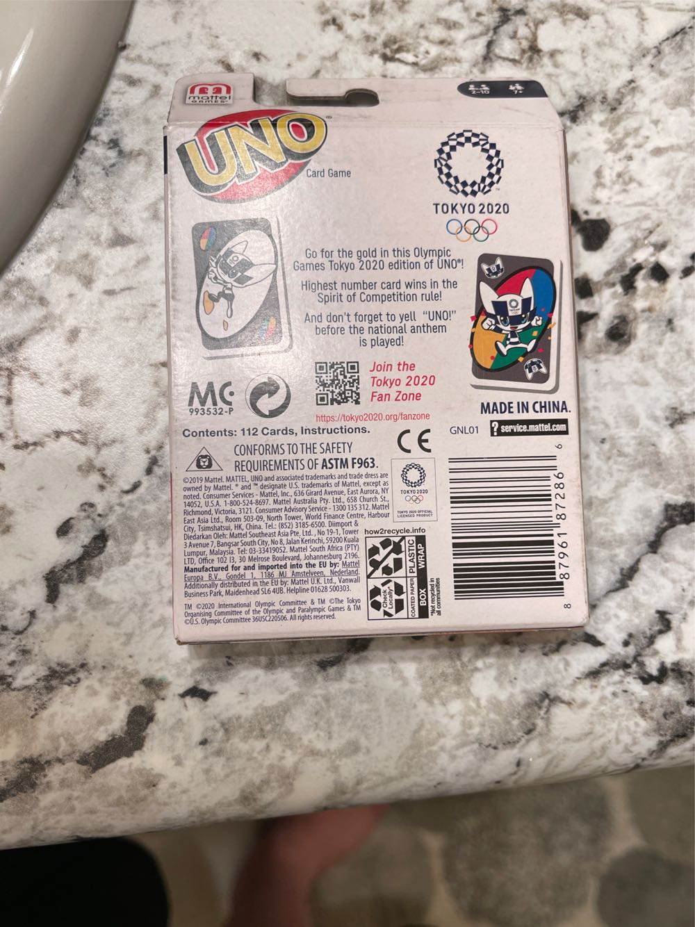 Uno: Tokyo Olympic Games  (2-10) board game collectible [Barcode 887961872866] - Main Image 2