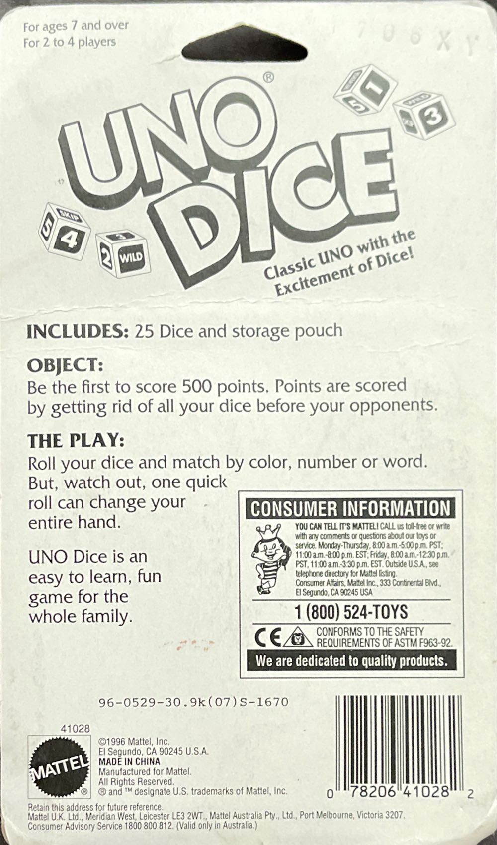 UNO: Dice  (2-4) board game collectible - Main Image 2