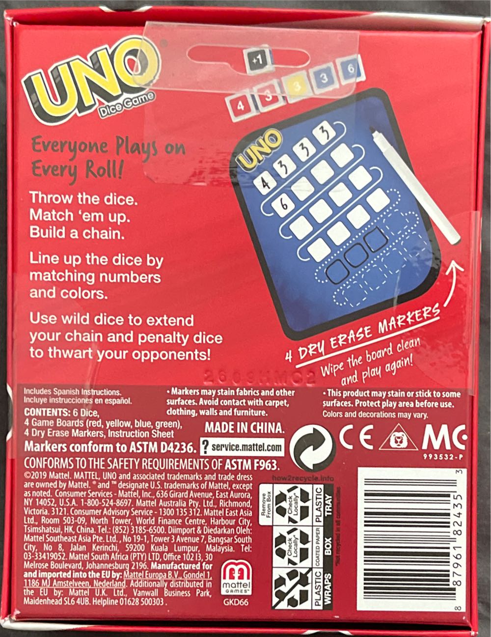 Uno Dice Game  board game collectible - Main Image 2