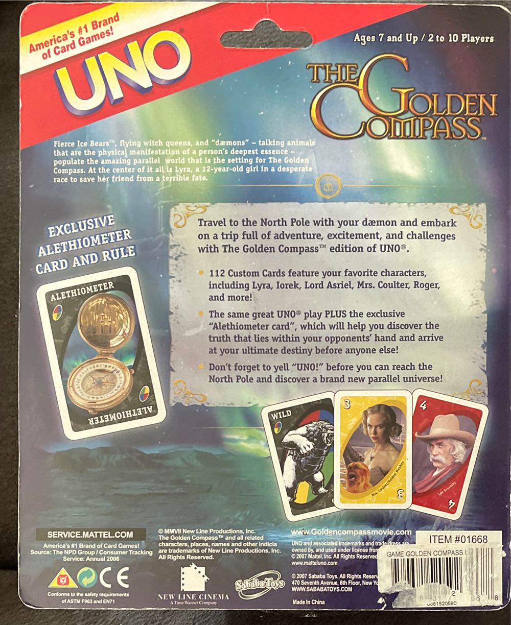 The Golden Compass Uno  board game collectible [Barcode 9780681520592] - Main Image 2