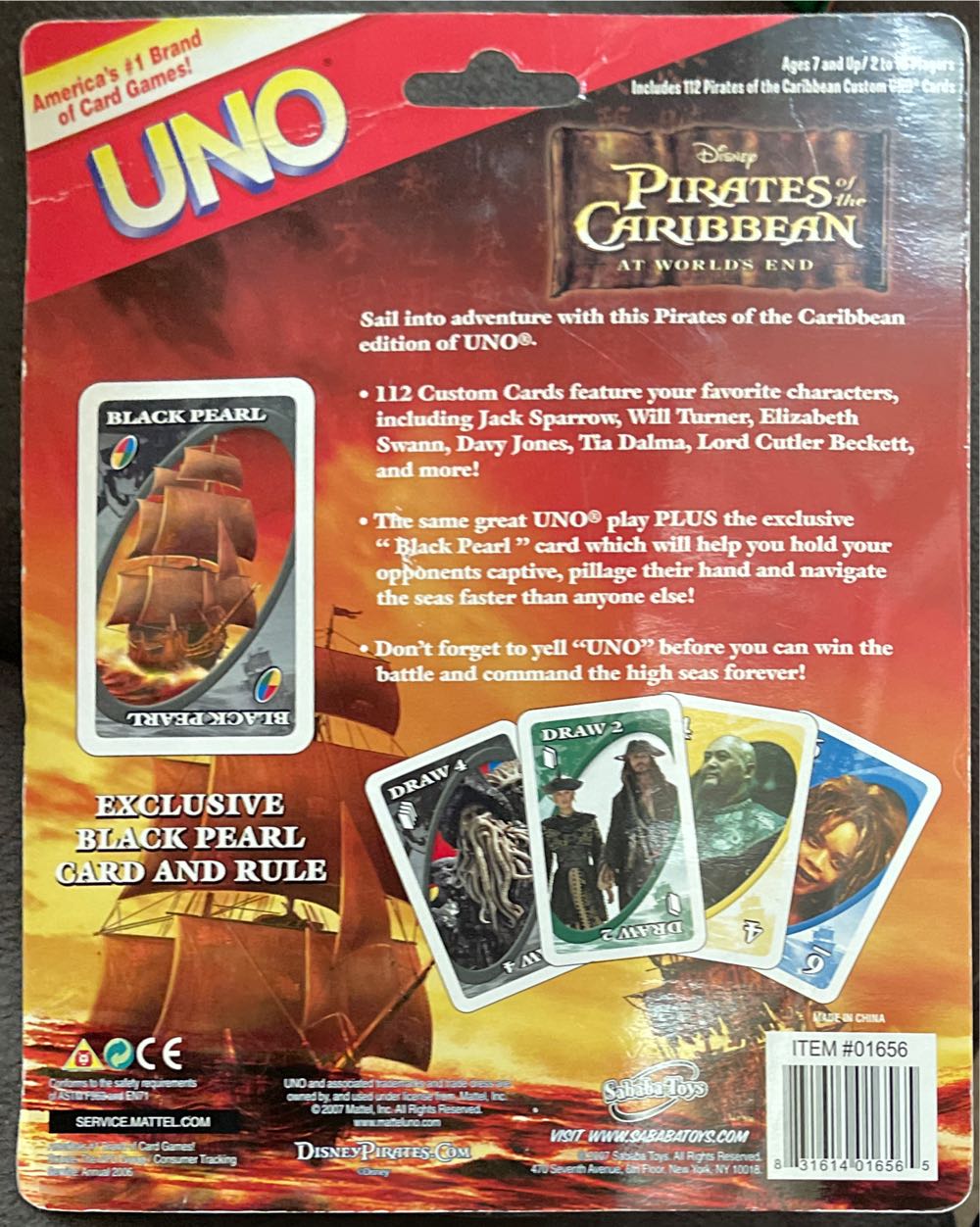 Pirates Of The Caribbean At Worlds End Uno  board game collectible [Barcode 831614016565] - Main Image 2