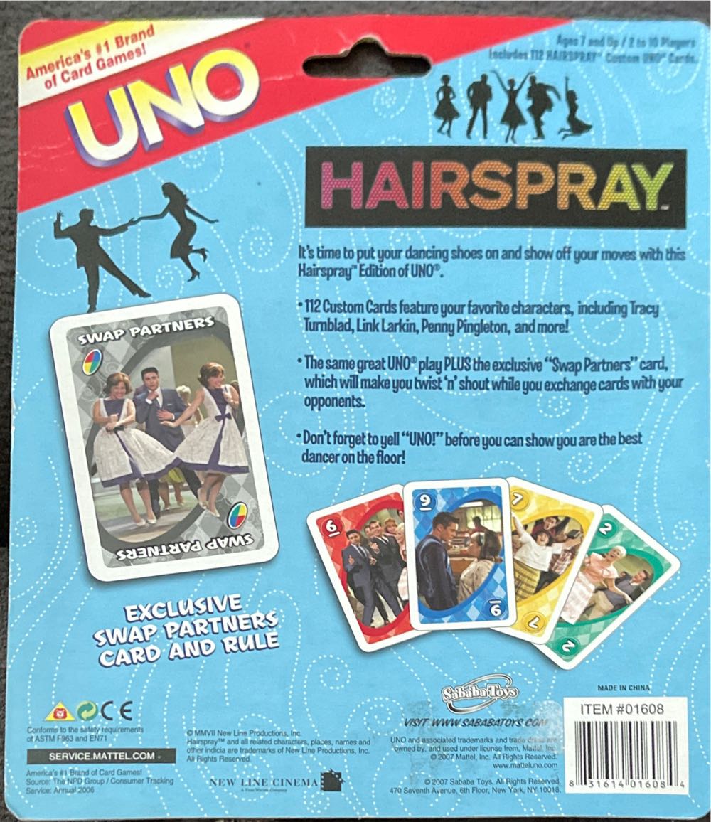 Hairspray Uno  board game collectible - Main Image 2