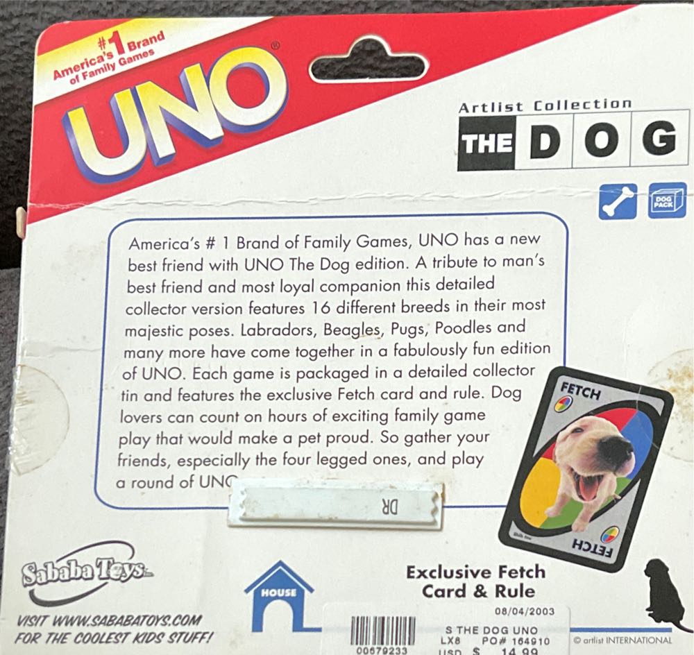 The Dog Collection Uno  board game collectible [Barcode 831614005118] - Main Image 2