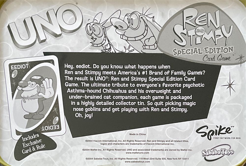 Ren And Stimpy Uno  board game collectible - Main Image 2