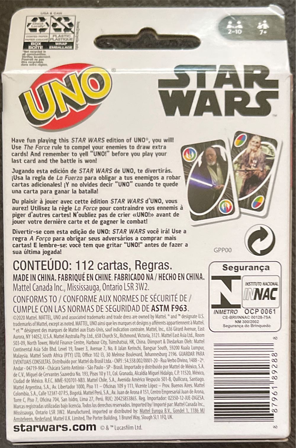 UNO: Star Wars  (2-10) board game collectible [Barcode 887961892888] - Main Image 2