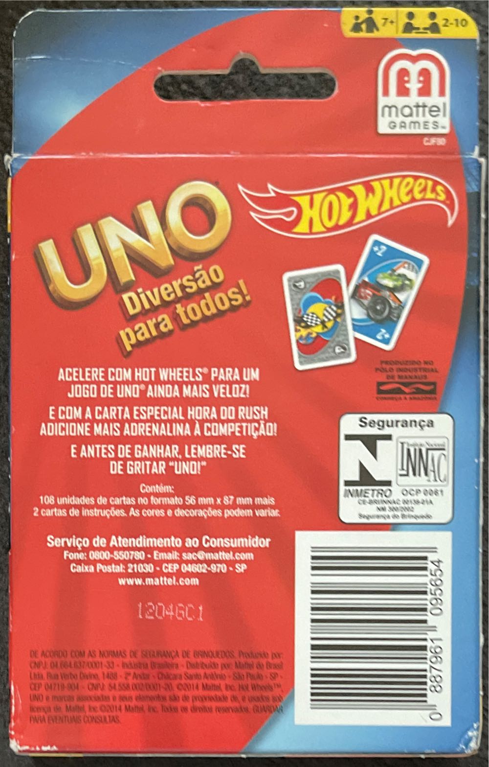 Hot Wheels Uno  board game collectible [Barcode 887961095654] - Main Image 2