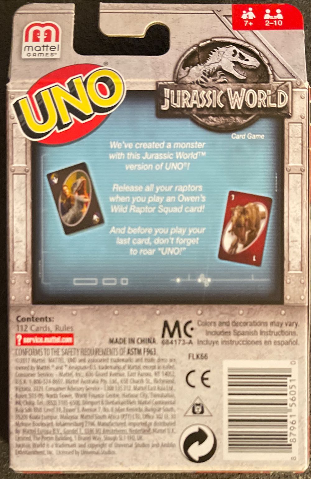 Uno: Jurassic World  board game collectible - Main Image 2