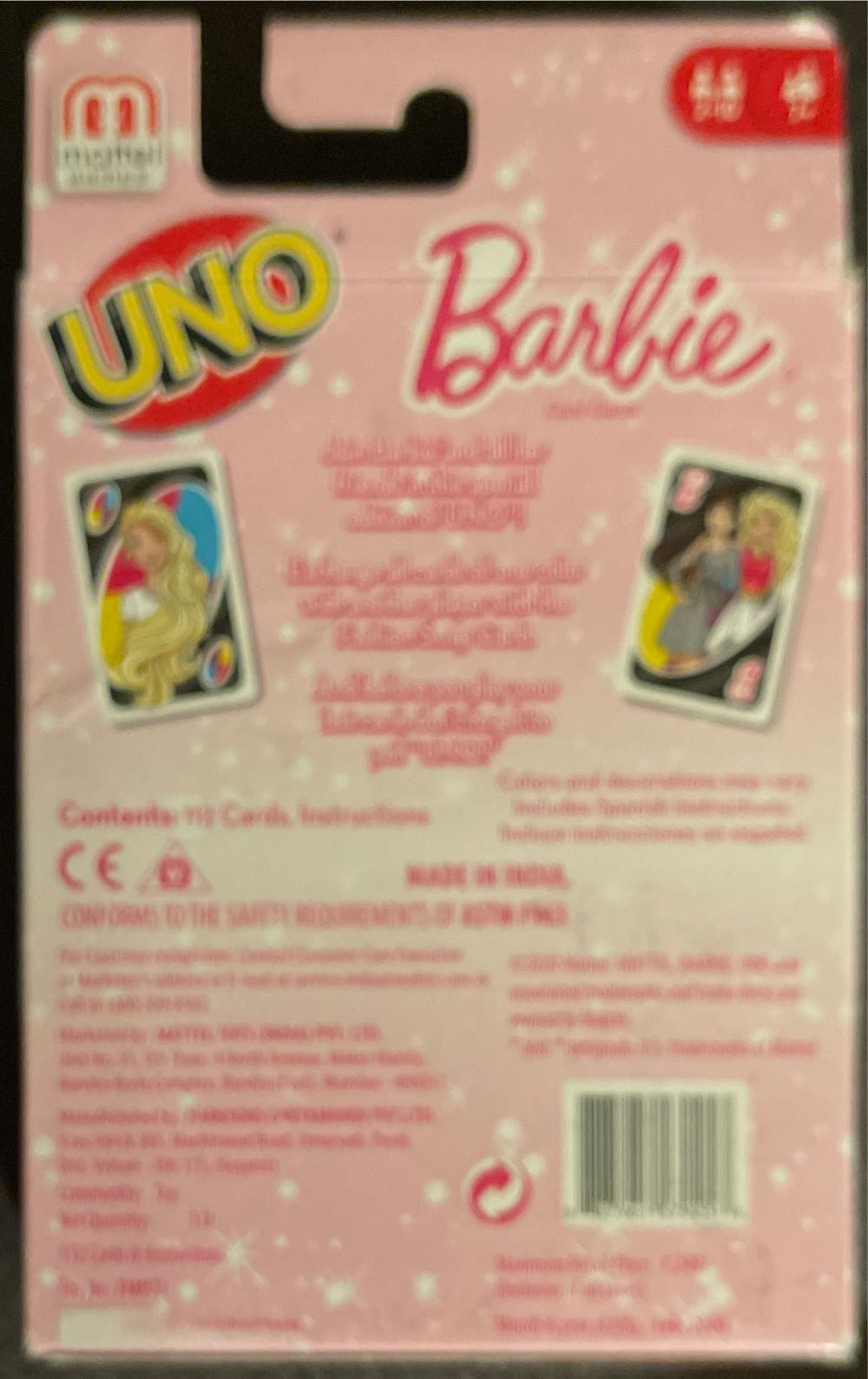 Barbie Uno  board game collectible - Main Image 2