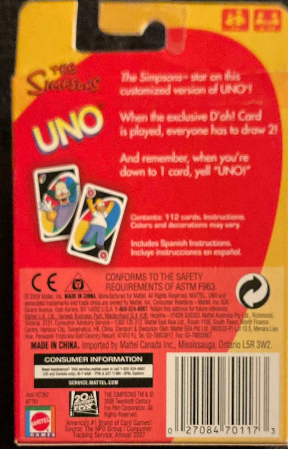 Simpsons Uno  board game collectible - Main Image 2