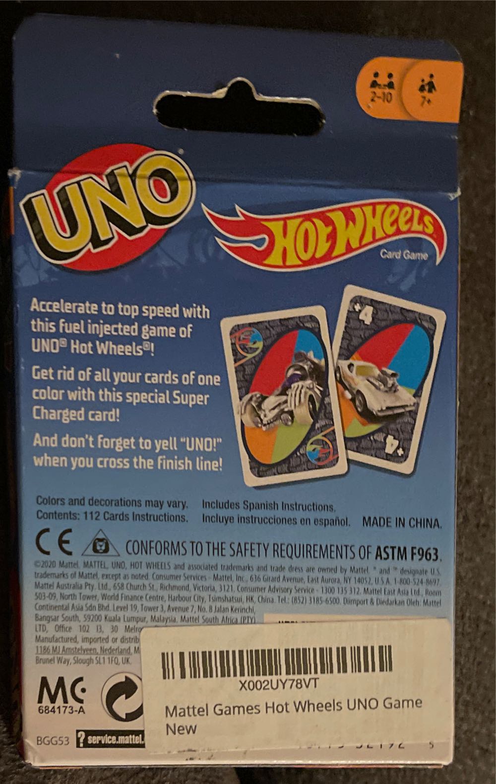 Hot Wheels Uno  board game collectible - Main Image 2
