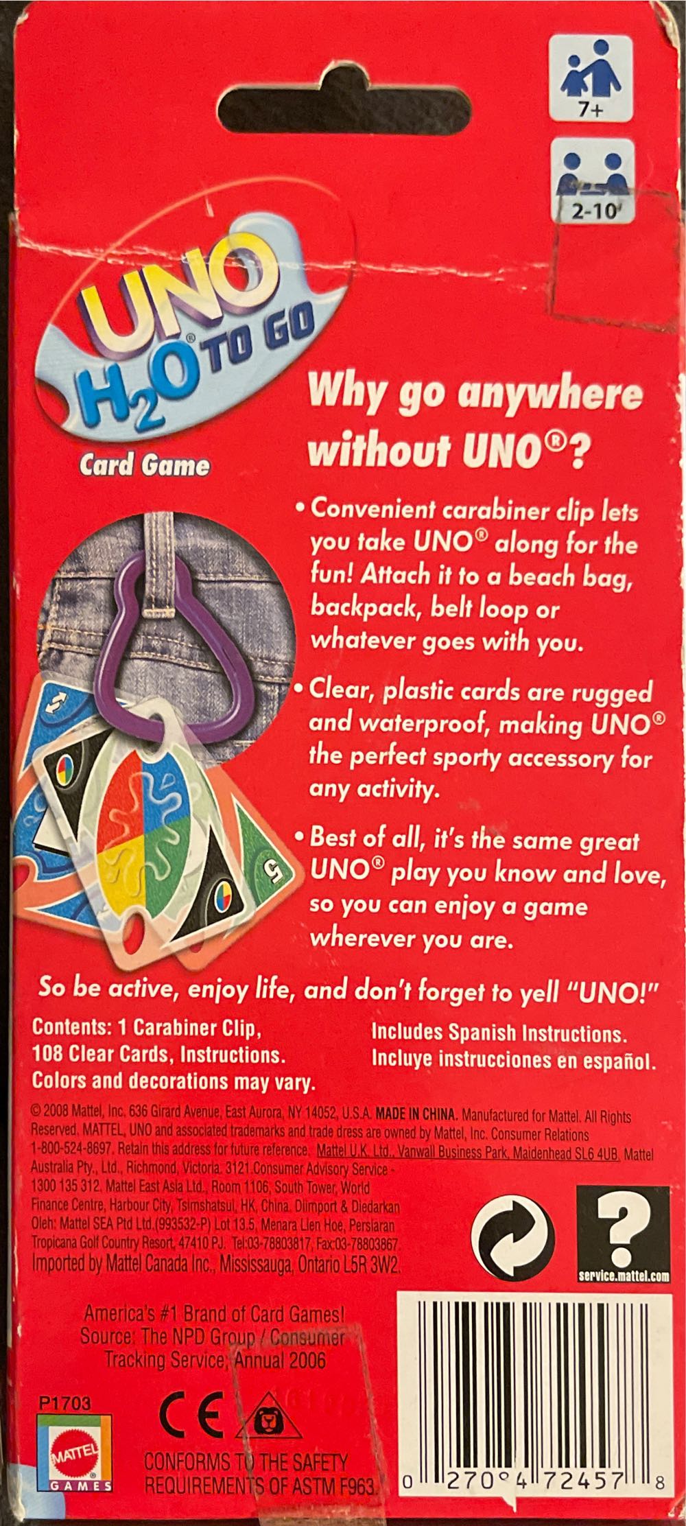 UNO® • H2O To Go  (2-10) board game collectible - Main Image 2
