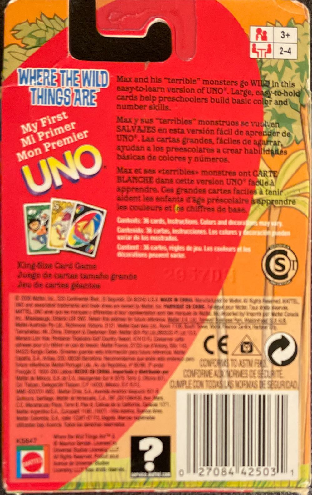 Where THe Wild Things Are My First Uno  board game collectible - Main Image 2