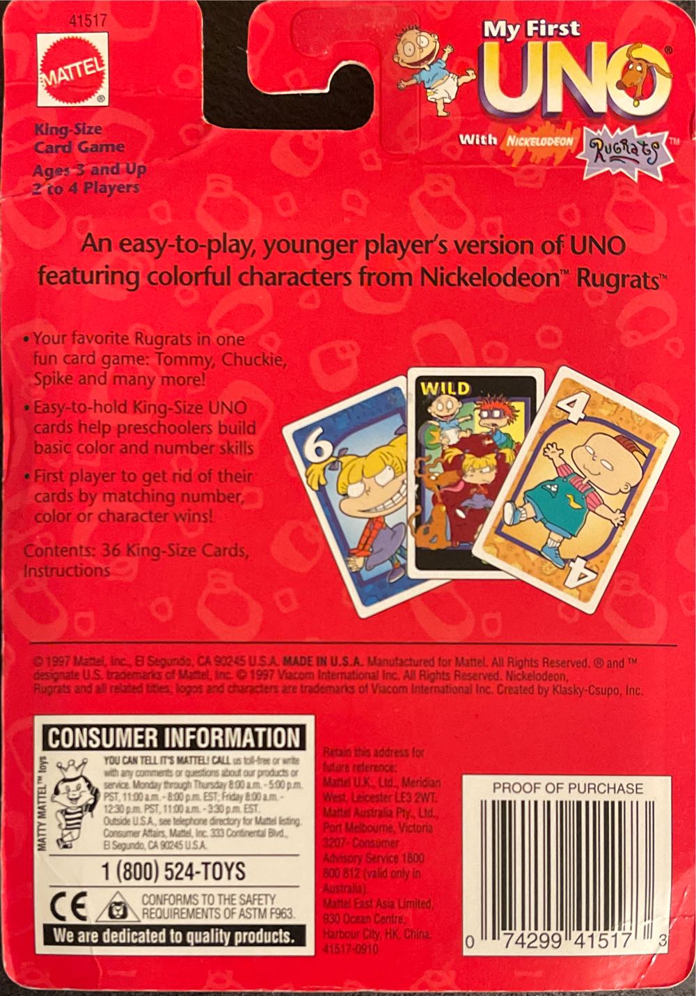 Rugrats My First Uno  board game collectible - Main Image 2
