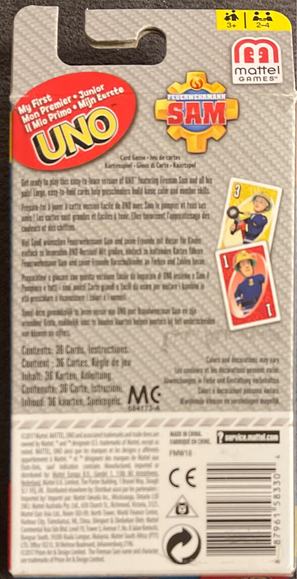 Fireman Sam My First Uno  board game collectible - Main Image 2
