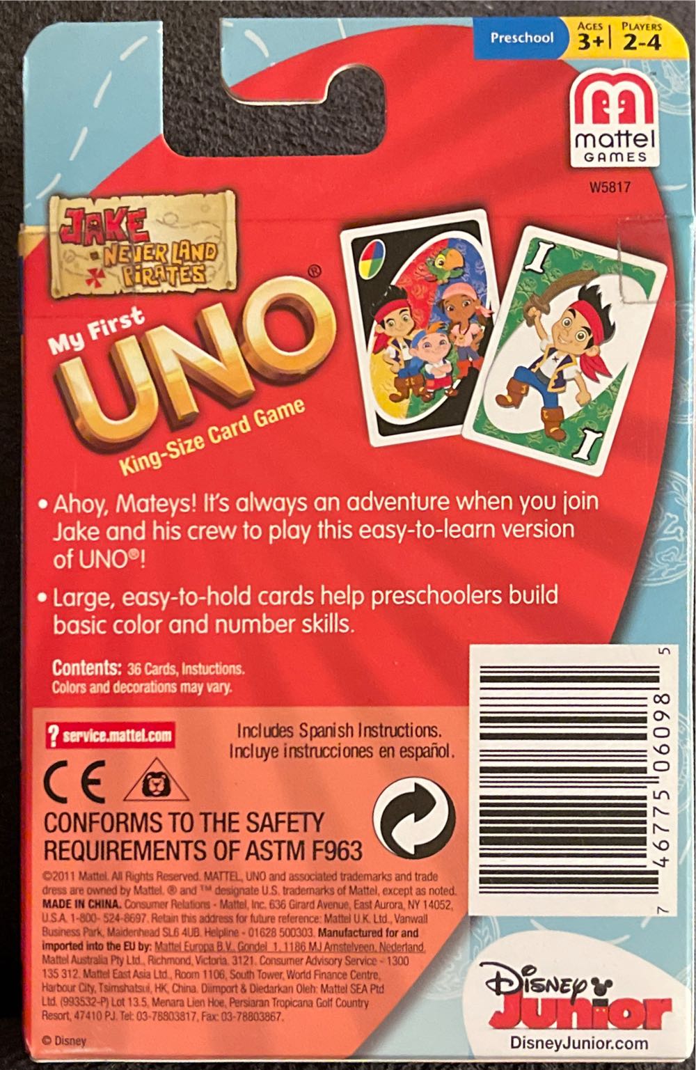 Jake And The Never Land Pirates My First Uno  board game collectible - Main Image 2