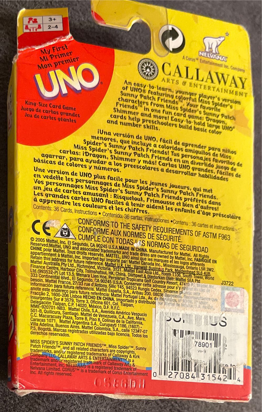 Miss Spiders Sunny Patch Friends My First Uno  board game collectible - Main Image 2