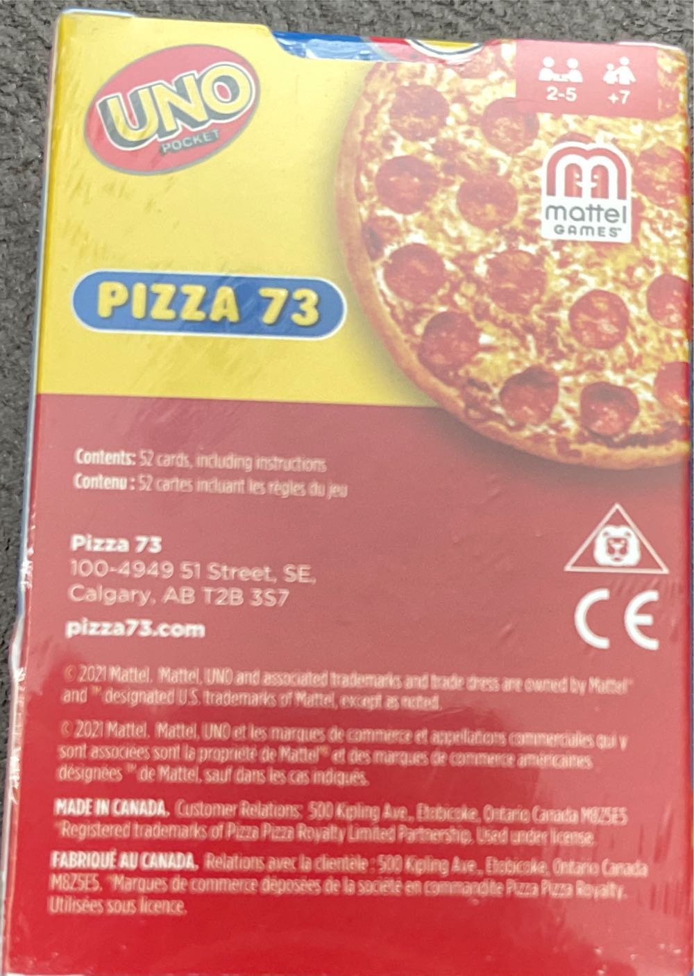 Pizza 73 Pocket Uno  board game collectible - Main Image 2