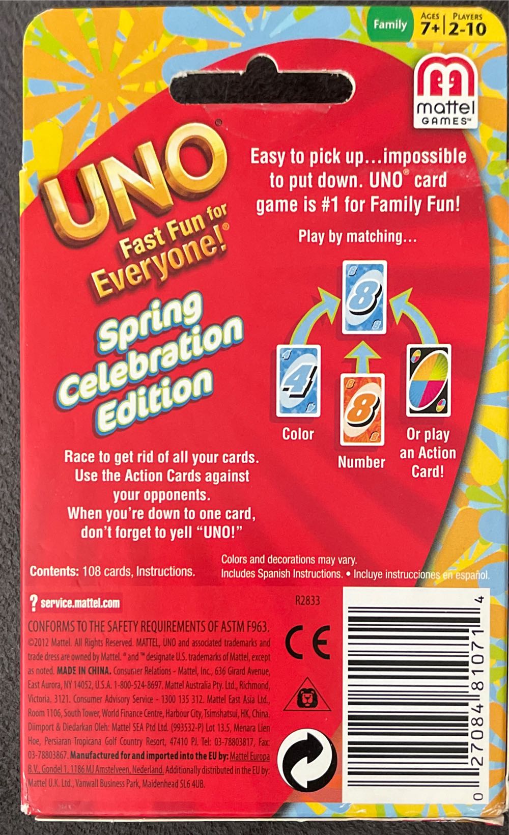 Spring Celebration Uno Card Set  board game collectible - Main Image 2