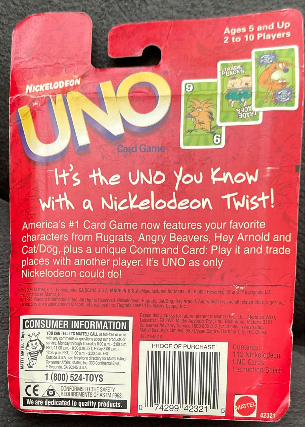 Uno: Nickelodeon  board game collectible [Barcode 074299423215] - Main Image 2
