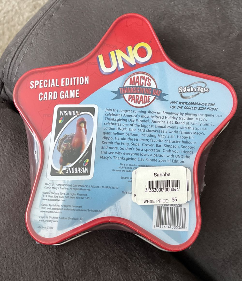Macy’s Day Parade Uno  board game collectible - Main Image 2