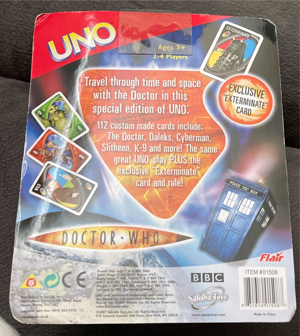 Doctor Who Uno Special Edition Card Game  board game collectible [Barcode 831614015087] - Main Image 2