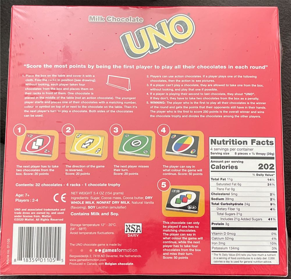 Milk Chocolate Uno  board game collectible - Main Image 2