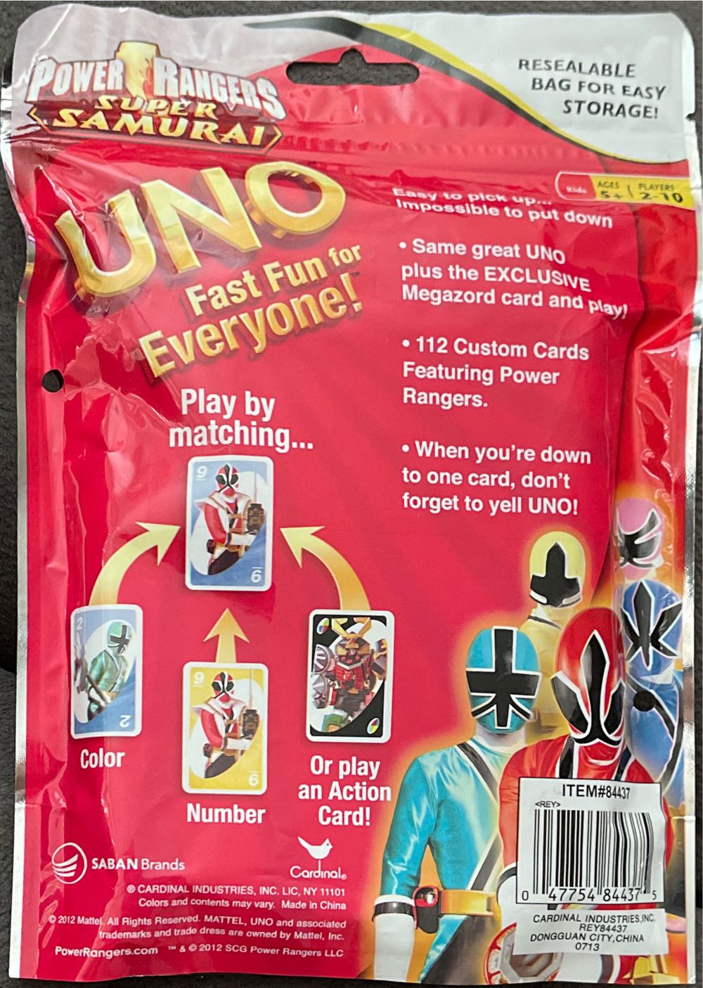 Power Rangers Uno  board game collectible - Main Image 2