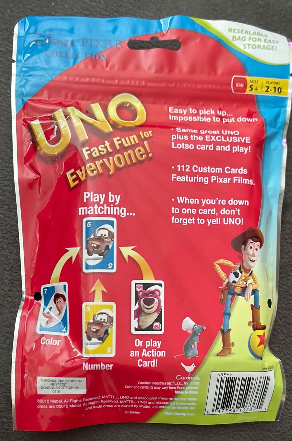 Disney Pixar Uno  board game collectible - Main Image 2