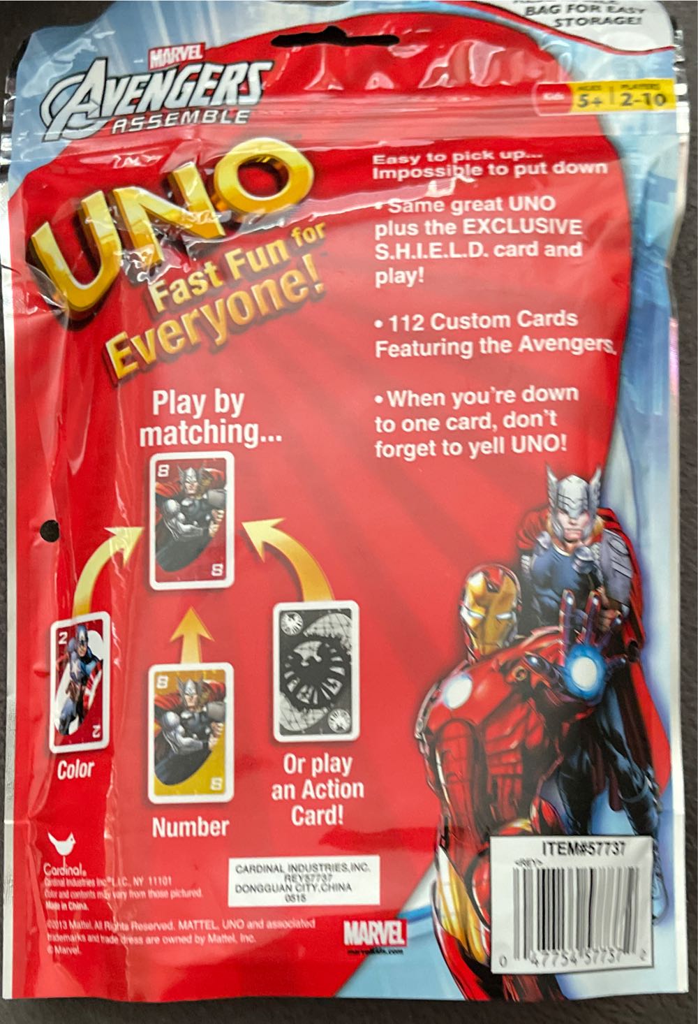Avengers Assemble Uno  board game collectible - Main Image 2