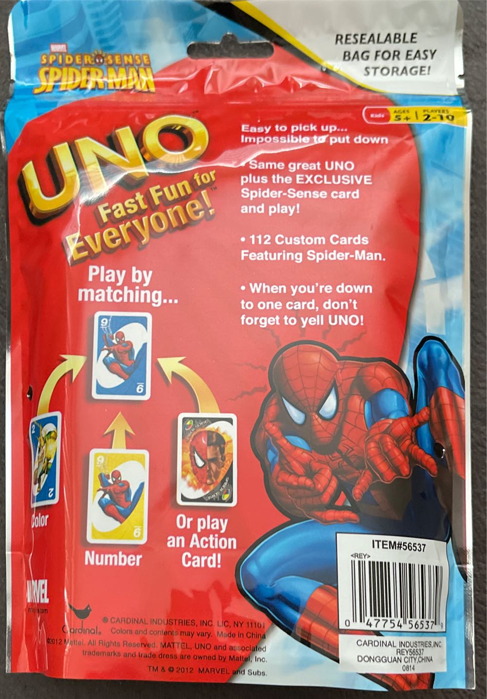 Spiderman Uno  board game collectible - Main Image 2
