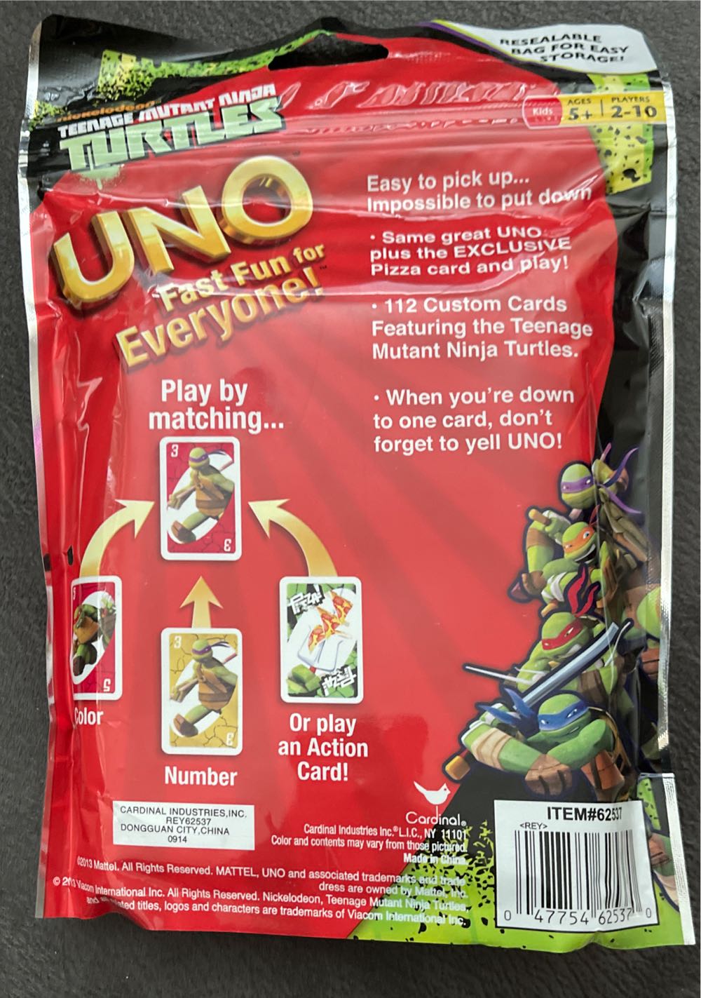 Teenage Mutant Ninja Turtles Uno  board game collectible - Main Image 2