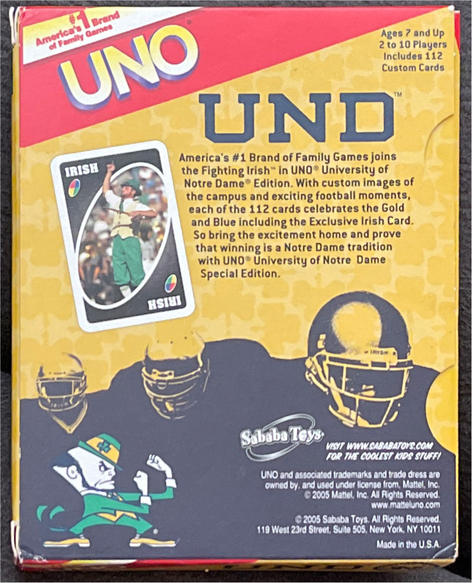 Notre Dame Uno  board game collectible - Main Image 2
