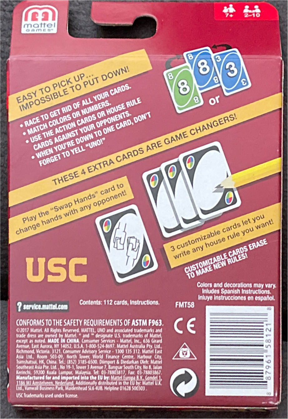 University Of Southern California Uno  board game collectible - Main Image 2