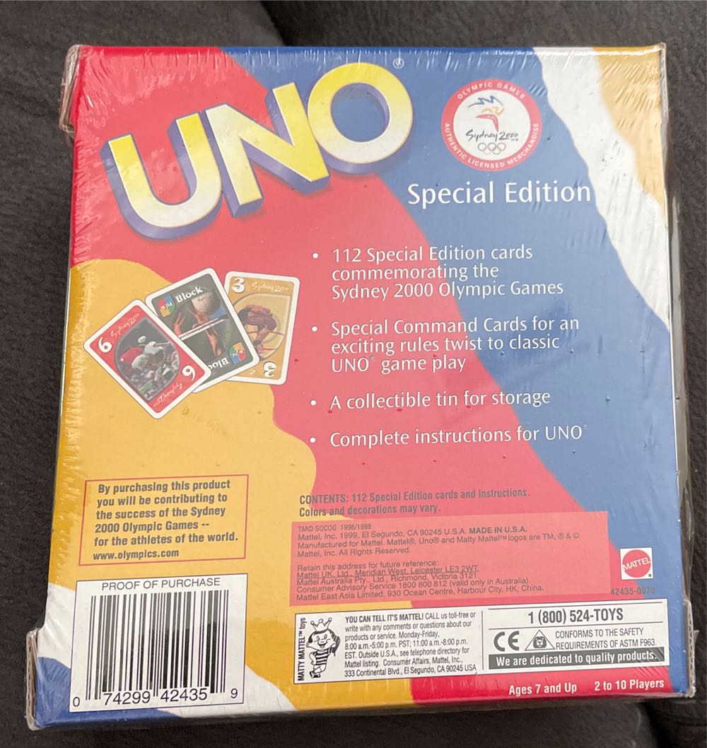 Sydney Olympic Special Edition Uno Tin  board game collectible [Barcode 074299424359] - Main Image 2